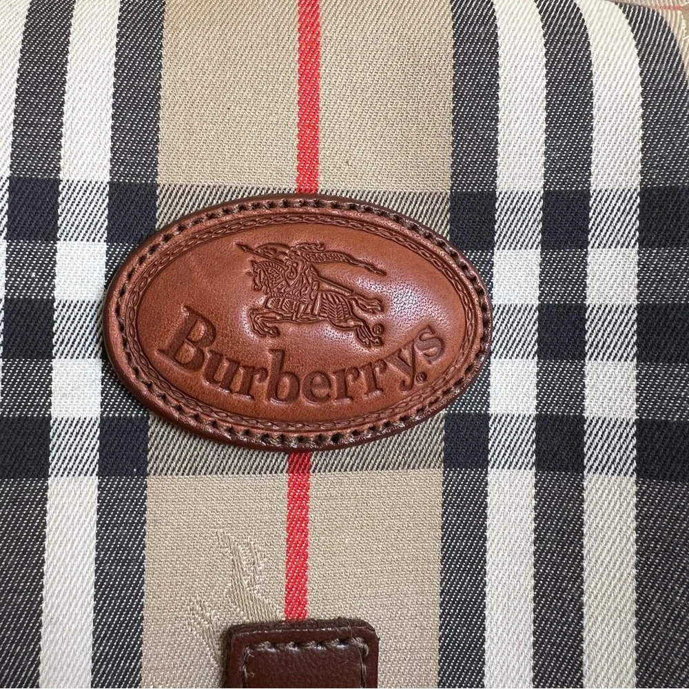 Burberry Never Used Nova Plaid Vintage Fabric/Leather Backpack Unisex